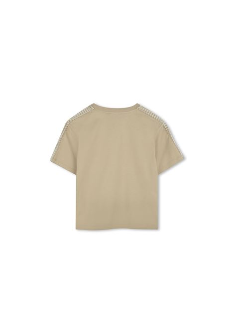 T-Shirt Beige Con Logo e Motivo Curb LANVIN ENFANT | N30219222